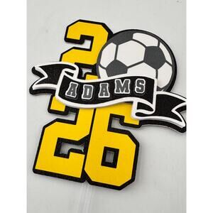 Personalized Soccer Graduation Cake Topper | Class of 2026 Custom Name Decor